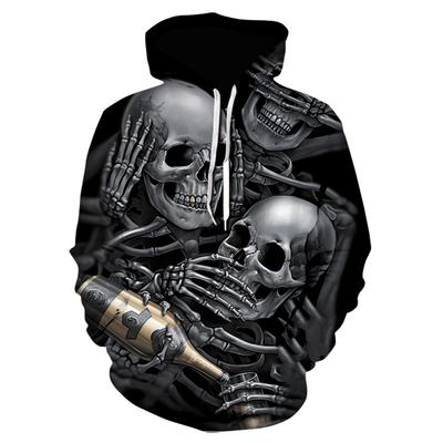 Jar jeseň horor Lebka Harajuku 3D potlač pulóver Pánska mikina s kapucňou mikina móda pánske oblečenie značka ležérne streetwear kabát