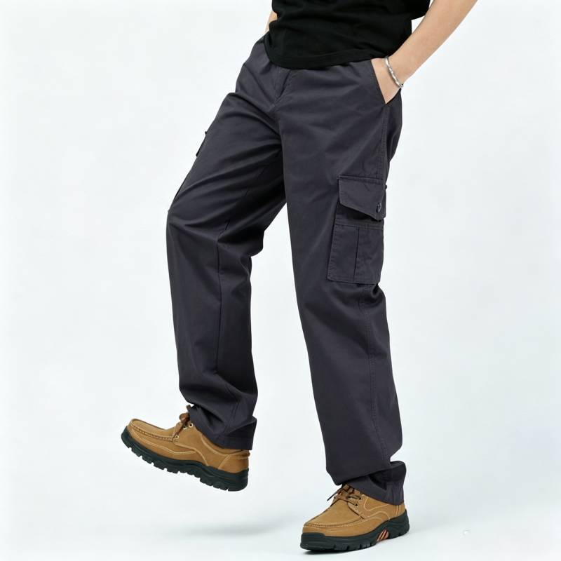 Men Casual Pants With Cotton Material For Middleaged Adults Spring Autumn Wear