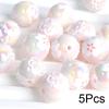 5Pcs Cute Straight Hole Flower Cartoon Round Beads Bracelet Materials Hand-painted Handmade DIY