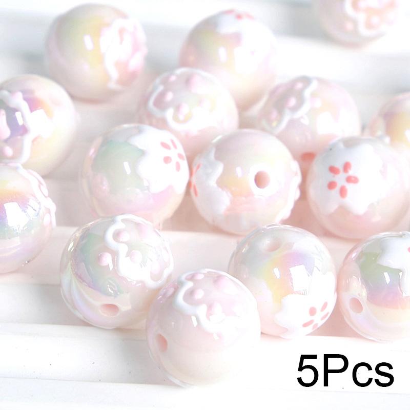 5шт милые прямые отверстия цветок мультфильм круглые бусины браслет материалы ручная — фото 10
