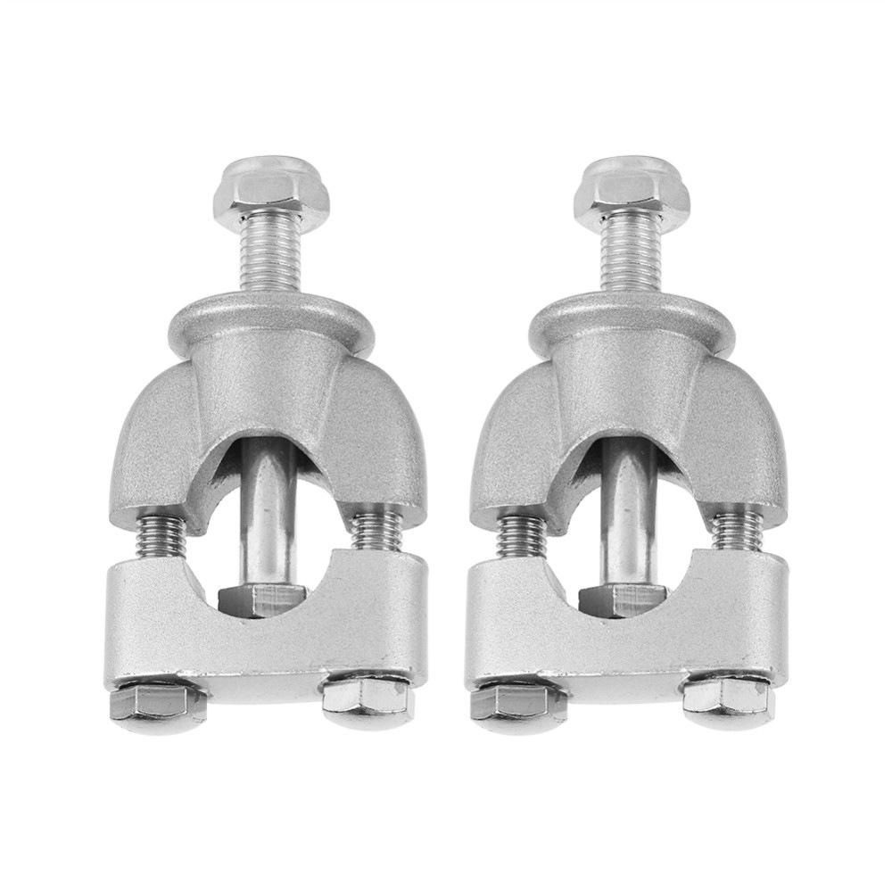 2PC 7/8'' 22mm Motorcycle Handle Bar Mounting Handlebar Risers Clamp Silver Mount Mounting Riser Clamp Motorbike Motorcycle New
