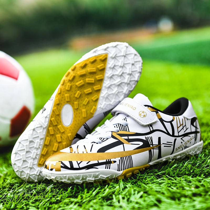 Ungdom Halkfri Slitstark Andningsbar Kort Nubb Kardborre Fotbollsskor Trend Mode Utomhus Fritid Sportskor