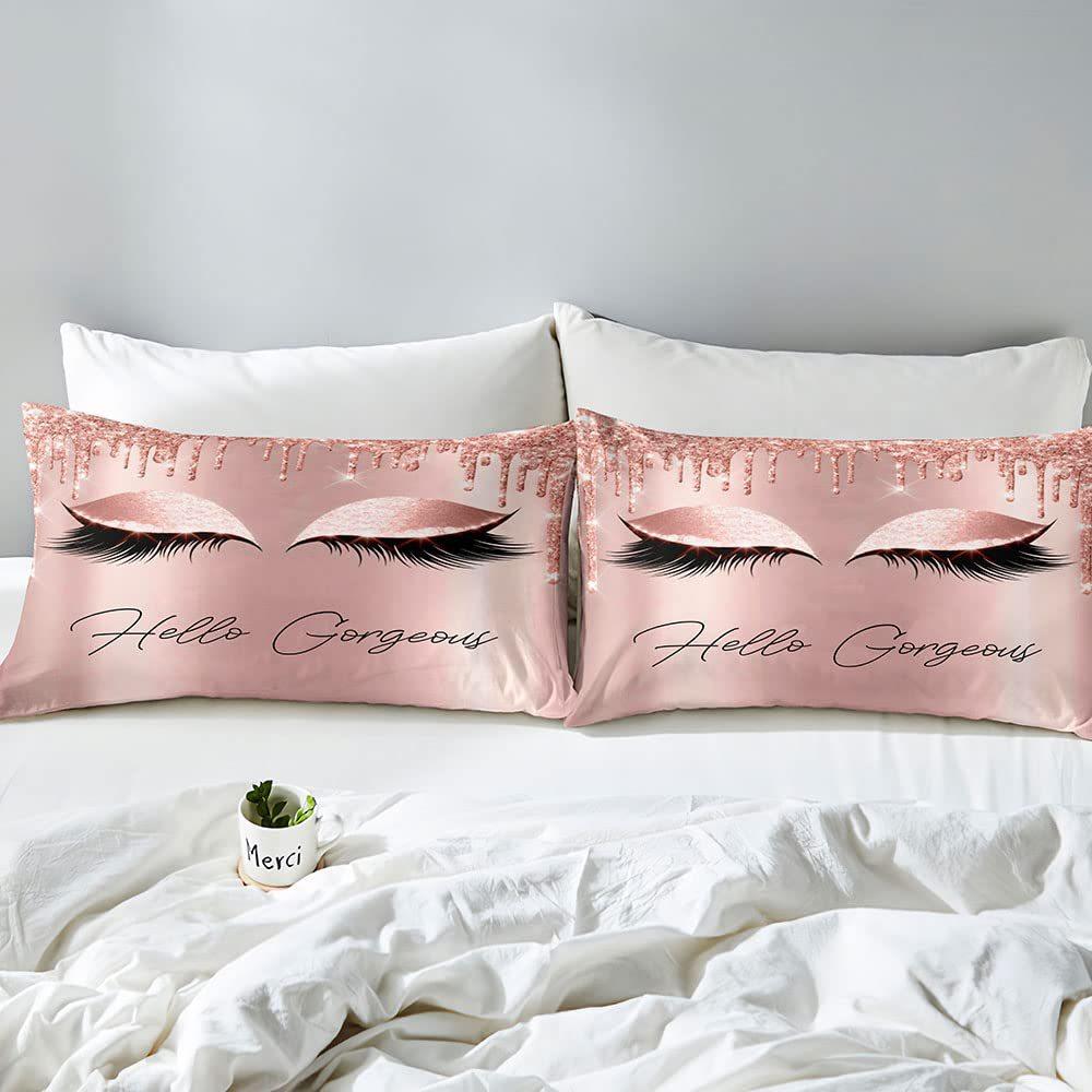 Eyelash Pattern Digital Printing Duvet Cover Set Bedding
