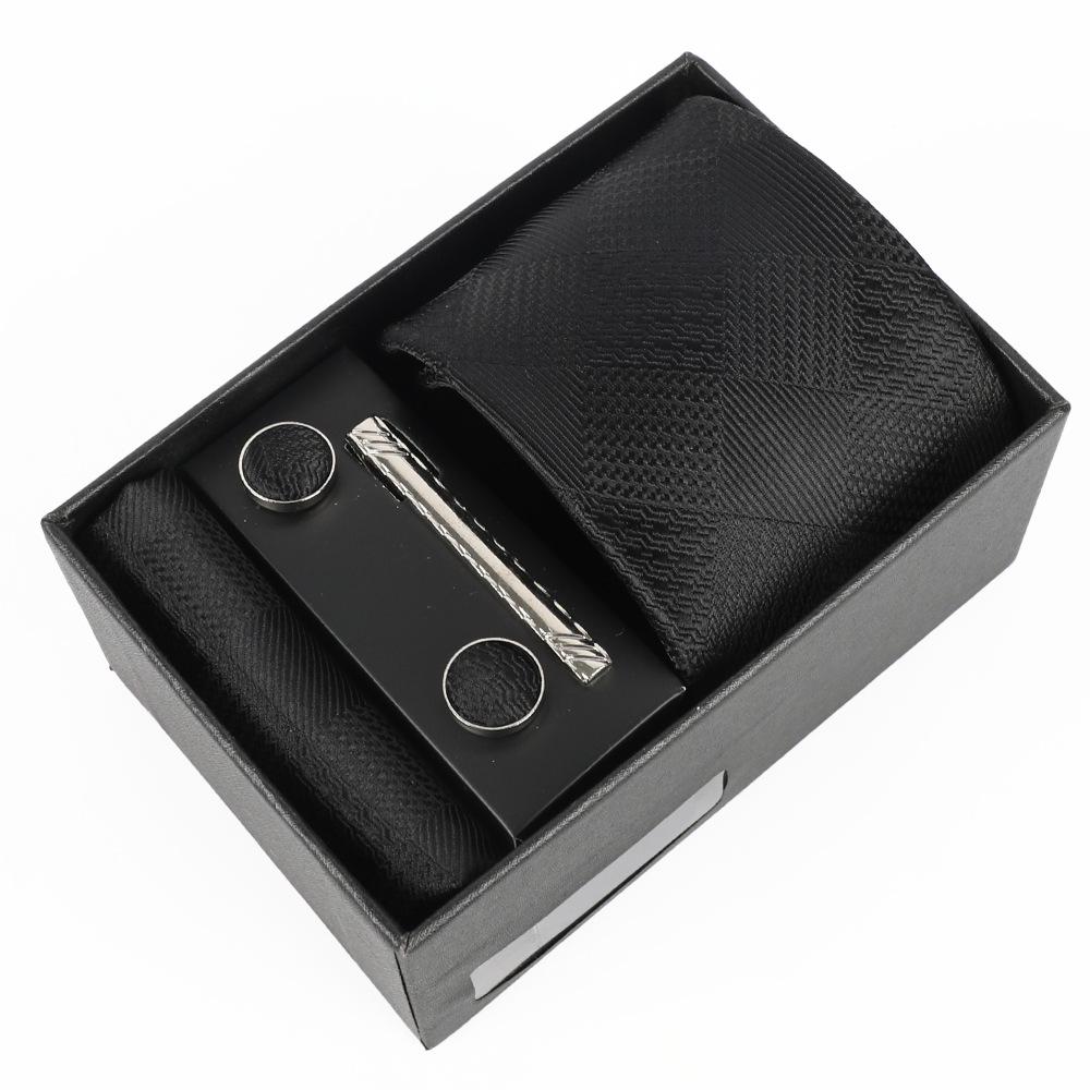 Men's Luxury Jacquard Embroidered Tie Gift Set with Custom Logo.