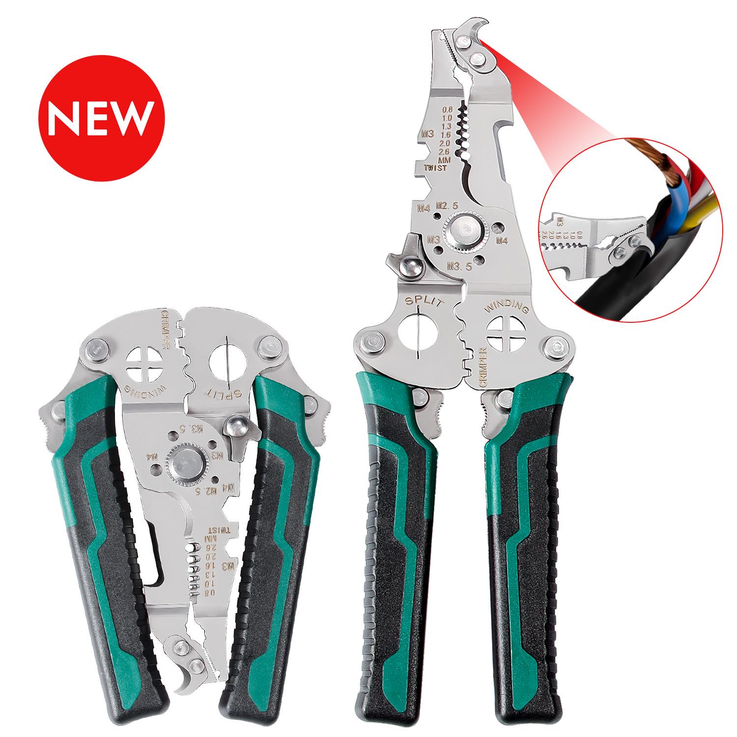 Hot-Selling Multi-Functional Hook Blade Folding Wire Stripper Electrician Pliers for Peeling, Stripping, and Twisting