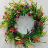 45cm Spring Summer Artificial Wildflower Door Wreath Colorful Multipurpose Decorative Garland for Front Door Home Decor