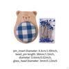 Cute Pin Cushion with Pins Ball Head Sewing Set DIY Craft Accessories Small Wooden Base