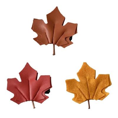 Maple Leaf Decoration Hairpin Leather Duckbill Clip Makeup Washing Face Hairclip Secure Grip Hair Accessory