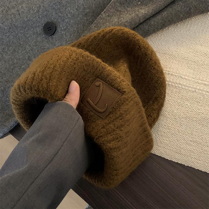Hat Women's Winter Wool Hat Loose Ear Protectors Stacking Hat Warm Versatile Knitted Hat Student Baotou Cold Hat