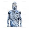 Mens Quick-Dry Ice Silk Long Sleeve UPF 50 Sun Protection Hooded Fishing Shirt With Integrated Face Cover