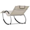 Chaise longue - vidaXL - 47789 - Crème - Design géométrique - Résistant aux intempéries