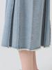 Ray Beams Women's Denim Tucked Midi Skirt, Blue 1