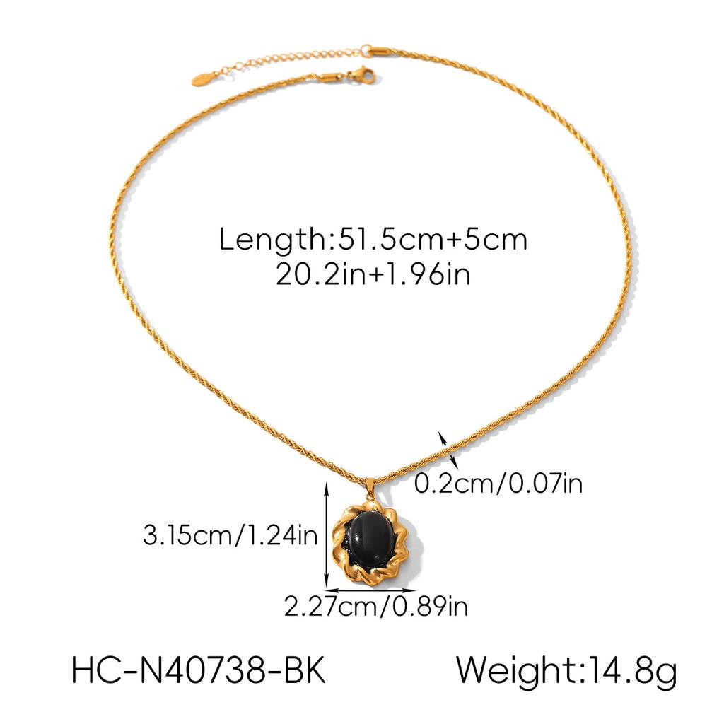 French Vintage Half-Set Gemstone Jewelry Set Minimalist Pendant Necklace And Elegant Earrings