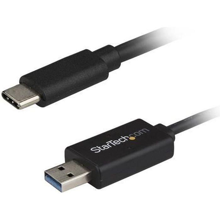 STARTECH Câble USB 3.0 de transfert de données - Cordon de partage PC à PC - USB A vers USB Type-C de 2 m - Compatible Windows