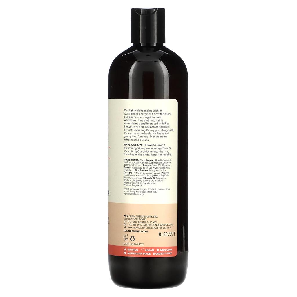 SUKIN Balsam pentru Volum, Păr Fin și Lăsat, 500 ml (16,9 fl oz)