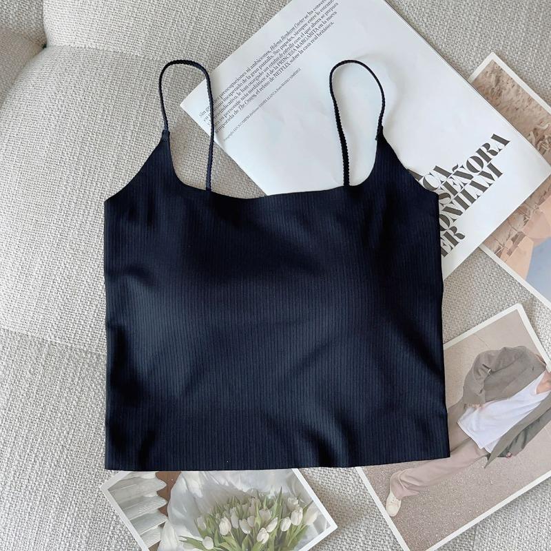 Simple and Seamless Design Feeling Beautiful Back Bra One Pure Want To Take Breast Pad Backless Small Halter Vest Women Inside The Top