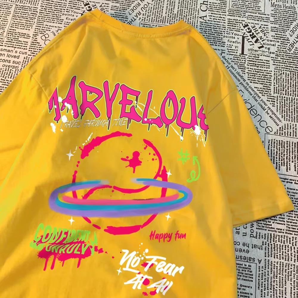 Funny Cartoon Print Pattern T Shirts Men Women Cartoons Cotton Tops Pattern New Tee Clothes Fashion Loose Tshirts Couple