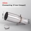 Motorcycle Modification Exhaust Pipe Exhaust Middle Section 28 30 32 35 mm Adapter 51mm Exhaust Section non-destructive Install