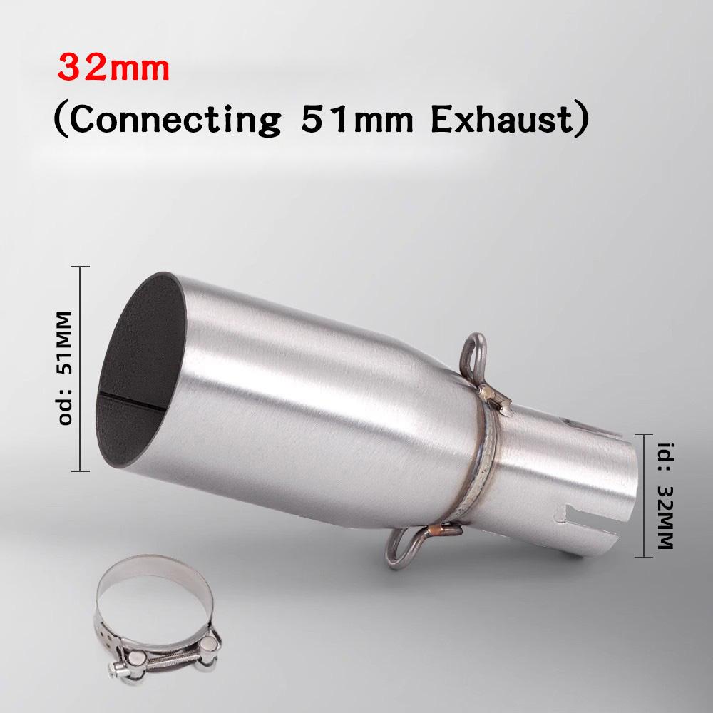 Motorcycle Modification Exhaust Pipe Exhaust Middle Section 28 30 32 35 mm Adapter 51mm Exhaust Section non-destructive Install
