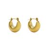 Titanium Steel U-Shaped Earrings Hollow Personalized Fashion Non-Fading Earrings Gold Girls Round Personality Trend