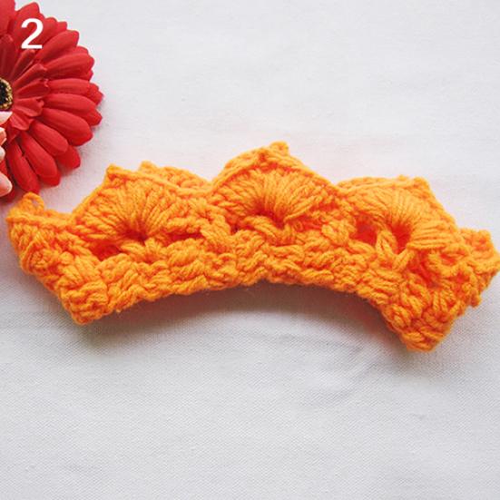 Cute Newborn Baby Girl Boy Crochet Crown Tiara Headband Knitted Headwear