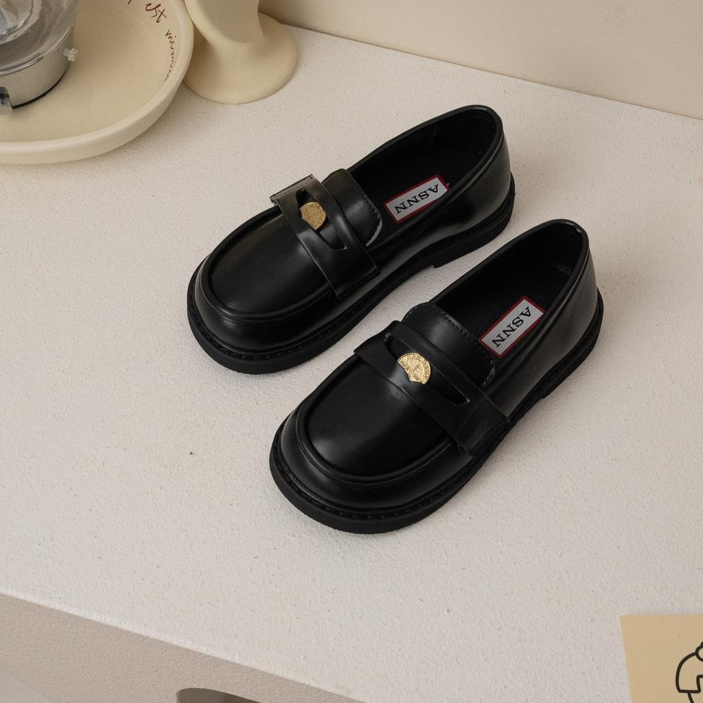 Mokasyny dziecięce Wiosna i Jesień Buty do występów dla dziewcząt Retro Styl Kolegialny Skórzane buty