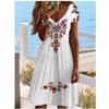 Women  Summer Short Sleeve V-Neck Casual Dress 3D