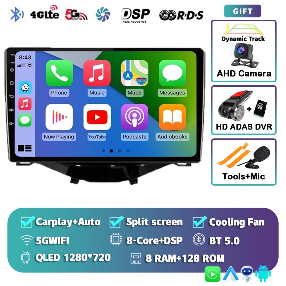 Android 14 Carplay Auto Car Radio For Toyota Aygo Peugeot 108 Citroen C1 2016-2020 Multimedia Video Player GPS Autoradio Stereo