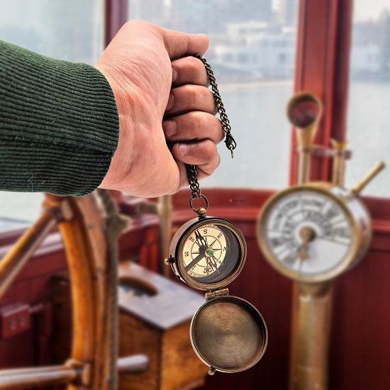 The Marine Compass Ages With Me. The Best Is Yet To Be Engraved.  Nautical Vintage Compass