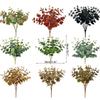 Artificial Eucalyptuses Leaves Green Fake Plant Branch for Christmas Wedding Party Home Garden Decor DIY Wreath Flowers