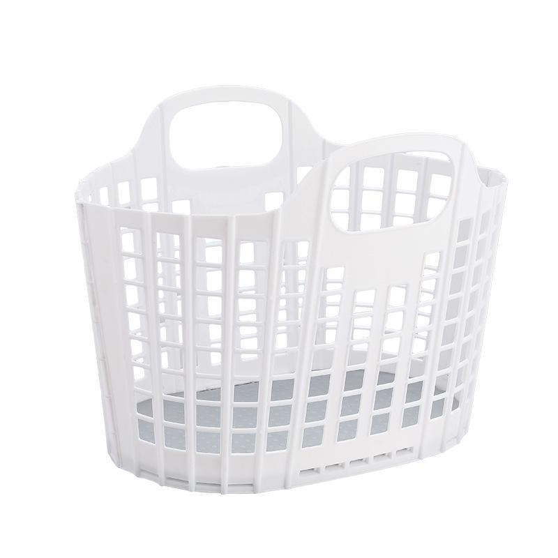 

Foldable Multifunctional Laundry Basket: Portable Plastic Hamper for Bathroom and Sundries Storage сірий колір/білий