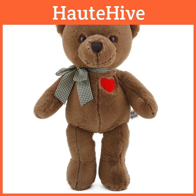 Teddy Lattice Bowknot Bear Plush Toy Cartoon Stuffed Animal Dolls Gift Kids