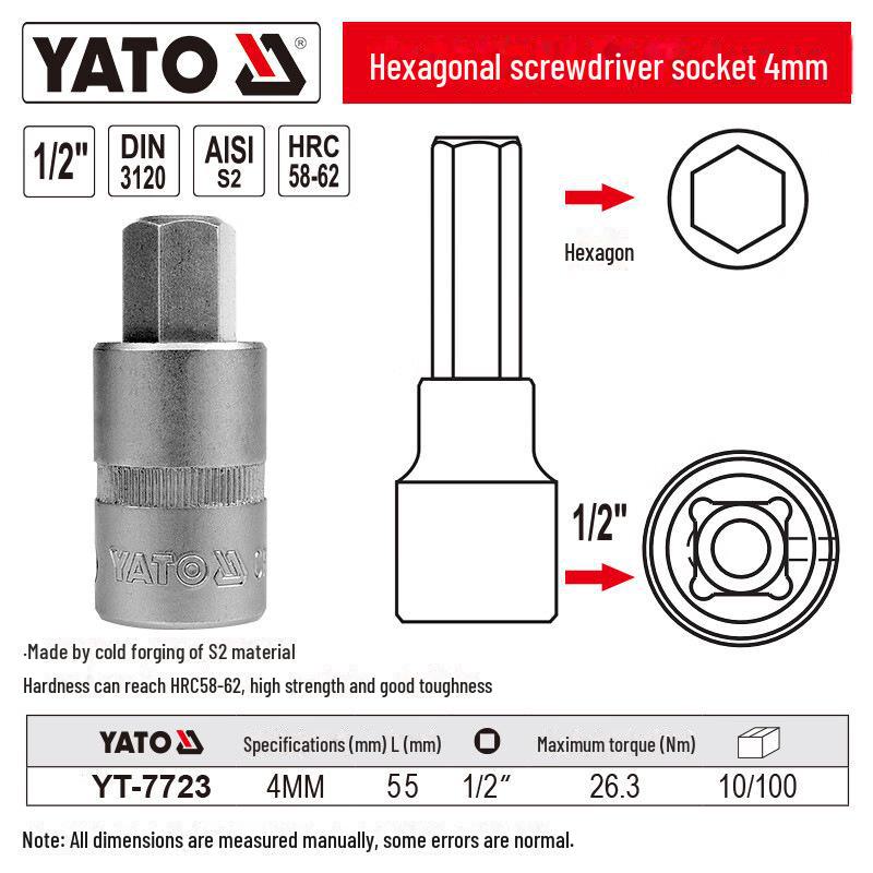 

Набор шестигранных головок YATO: Длинный шестигранный электрический ключ-отвертка