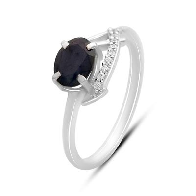 Silver Ring with Natural Sapphire 1.495ct, Product Weight 2.21g (2170280)