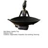 African Woman Holding Leaf Bowl Resin Statue Tribal Kneeling Figurine Jewelry Tray Desktop Decorative Snack Holder for Home Shelf Decor
