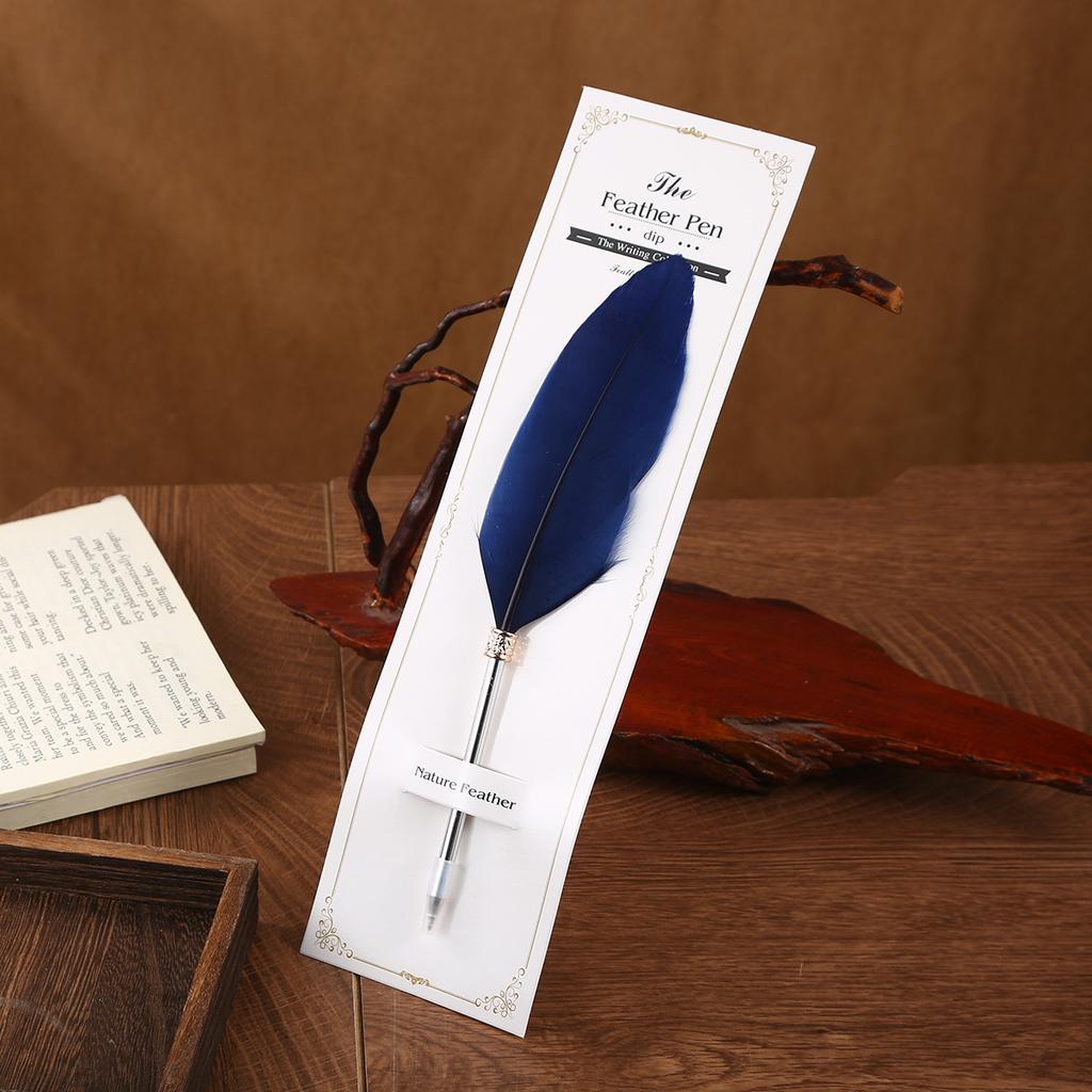 Feather Ballpoint Pen Creative Retro Goose Feather Shape Ballpoint Pen Cute Puzzle Student Stationery