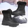 TUINANLE Unisex Black Snow Boots: Velvet, Lightweight, Thickened Plush Warmth Women Ankle Boots Men Cotton Shoes