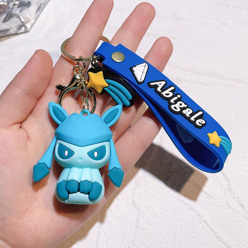 Cute Pokemon Anime Eeveelution Keychain Toy Eevee Leafeon Sylveon Flareon Umbreon Vaporeon Espeon Glaceon Jolteon Birthday Gifts
