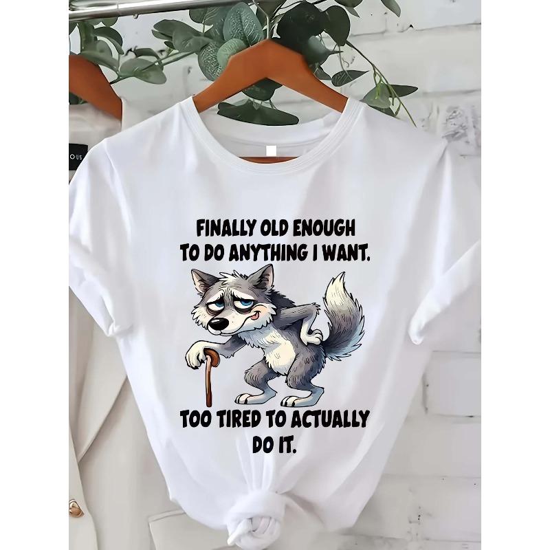 European Size Plus Size, Women s Casual Fashion Printed T-Shirt 0-8XL Plus Size, Trendy, Basic, Daily Wear, Personality, All-Season S белый