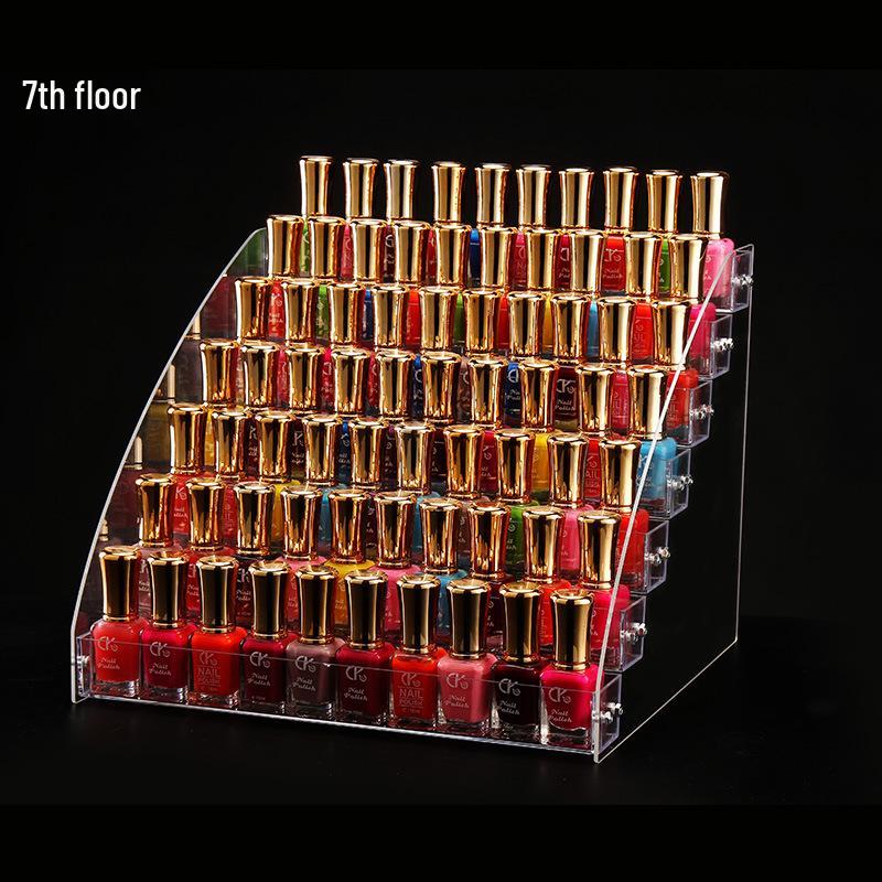 Acrylic Multilayer Nail Polish Display Stand - Transparent Cosmetic Organizer