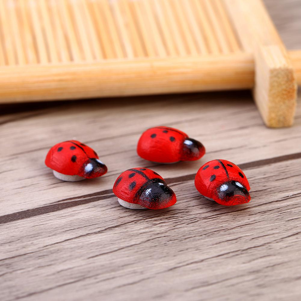 100 pezzi/sacchetto animale coccinella in legno spugna decorazione della casa adesivo da parete artigianato per bambini bambini