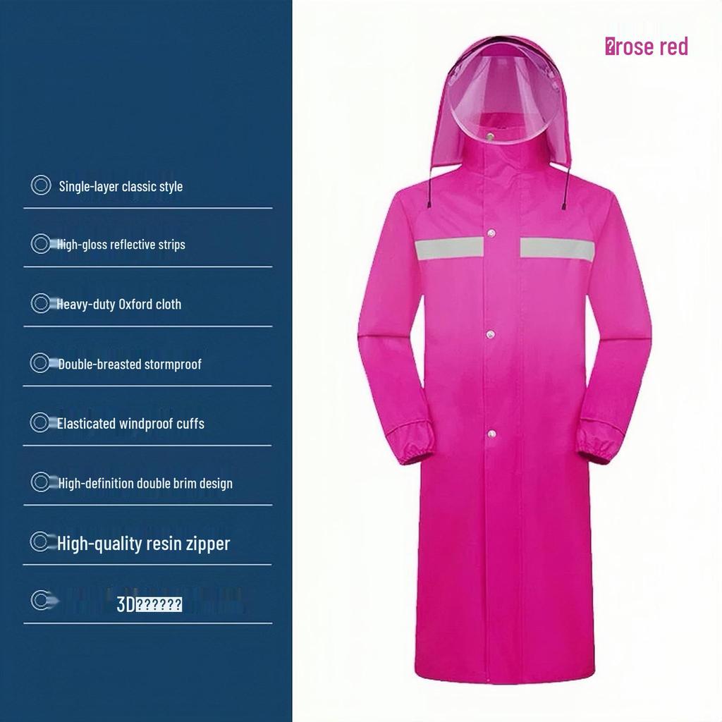 New Fashion Full-Length Outdoor Raincoat - Extended Hiking & Cycling Windbreaker