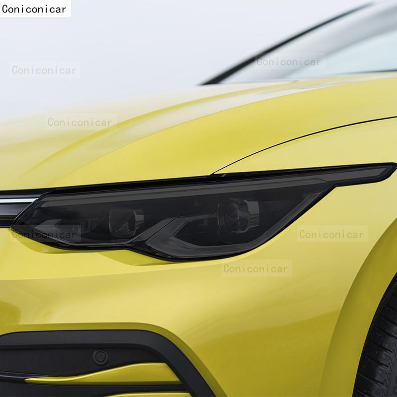 Für Volkswagen VW GOLF 8 MK8 2020-2023 2022 Auto Scheinwerfer Schwarz TPU Schutzabdeckung Folie Frontlicht Tönung Farbwechsel Aufkleber