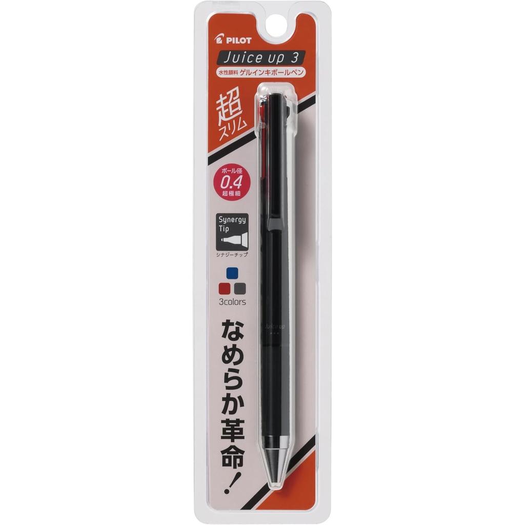 Pilot Juice Up 3 Gel Ink Ballpoint Pen White PLKJP50S4W Pack 0.4mm (Black, Red, Blue)