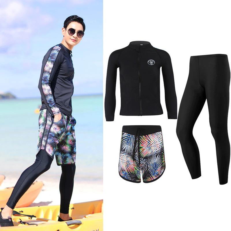 Qing Dynasty Style Zippered Long Sleeve Swimsuit - Sun Protection, Quick-Dry, Unisex Jellyfish Snorkeling Suit XL