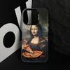 Humorous M-Mona L-Lisa Art Phone Case For iPhone 17,16,15,14,13,12,11 Plus,Pro Max,XS,Colored Silver Plated Inside Cover