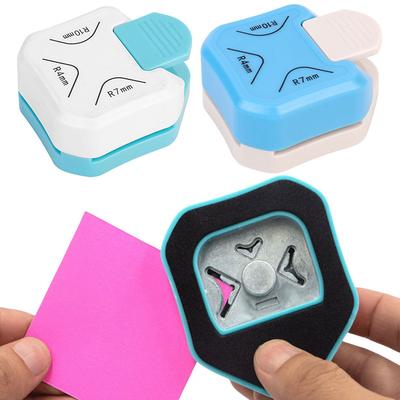 3 In 1 Corner Rounder Punch 4mm/7mm/10mm 3 Way Corner Puncher Cutter for Paper Crafts Laminate DIY Project Photo Corner