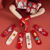Good Luck Good Luck Socks Cartoon Letter Horse Year Red Socks Women Festival Socks  Spring Festival