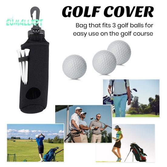 Golf Ball Storage Pouch with Tee Holder - Large Capacity, Portable Carrier Bag with Keychain Belt Clip Design