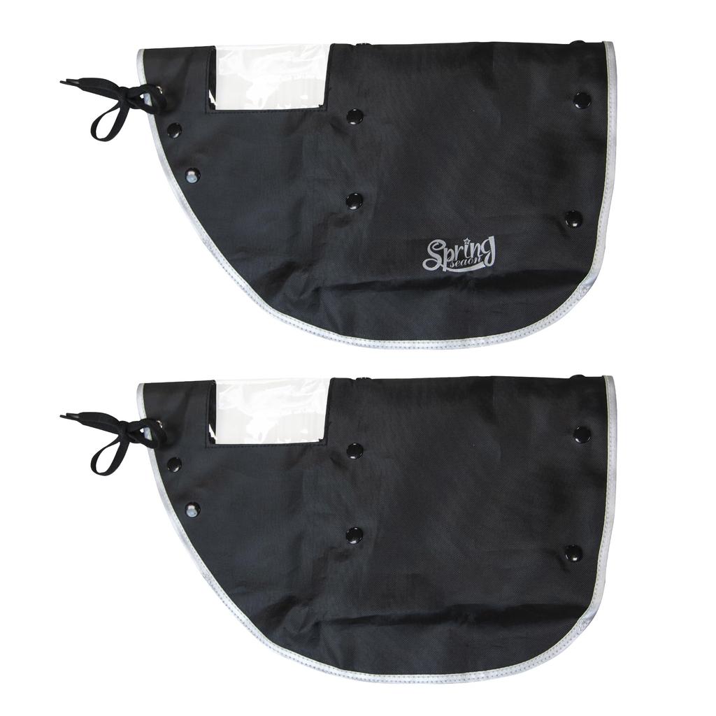 Set of 2 Bicycle Handlebar Detachable Reflective UV Cold Reflective Rain Rain Rain Rainy Snowy Black Covers, All-Season, Boa, Fabric, Protection,